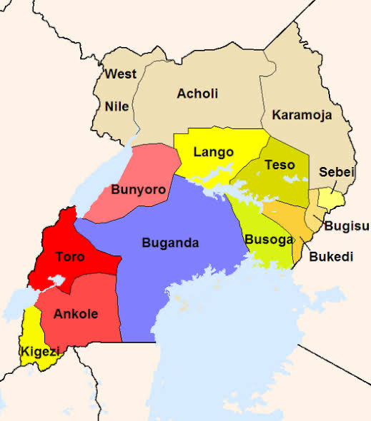 Uganda Regions Map